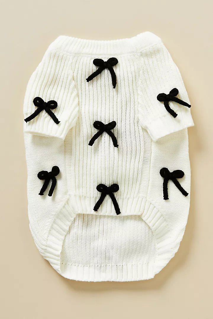 Black Bow-3D Motif Pet Sweater - Image 2